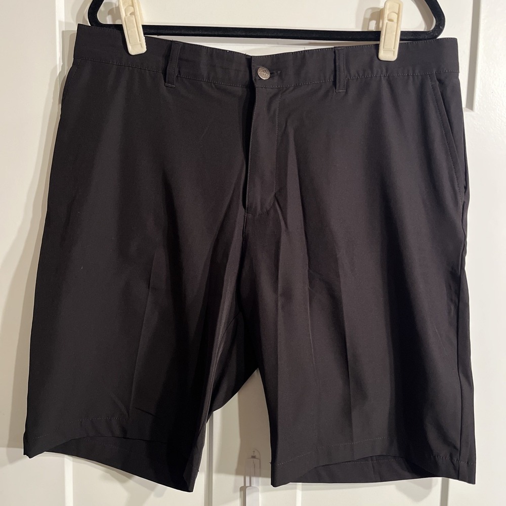 Adidas Mens Performance Golf Shorts Black Size 38 Athletic Inseam 10in